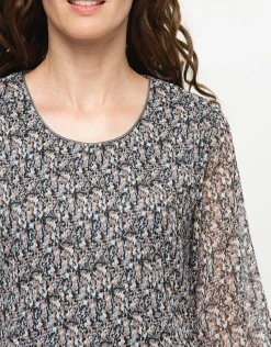 Christine Laure Robes|Robes & Jupes*Robe plissée beige noir