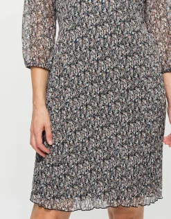 Christine Laure Robes|Robes & Jupes*Robe plissée beige noir