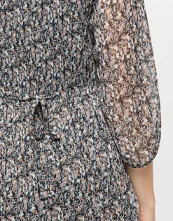 Christine Laure Robes|Robes & Jupes*Robe plissée beige noir