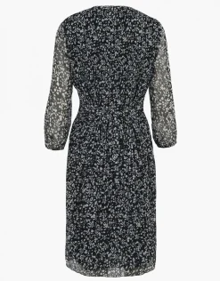 Christine Laure Robes|Robes & Jupes*Robe plissée fleurs noir