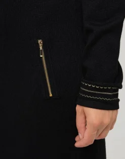 Christine Laure Robes|Robes & Jupes*Robe pull noir détails or