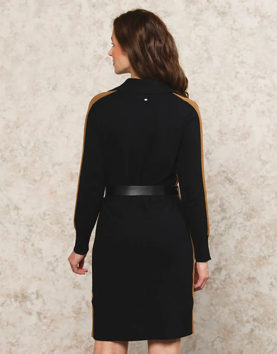 Christine Laure Robes|Robes & Jupes*Robe pull noire ceinturée