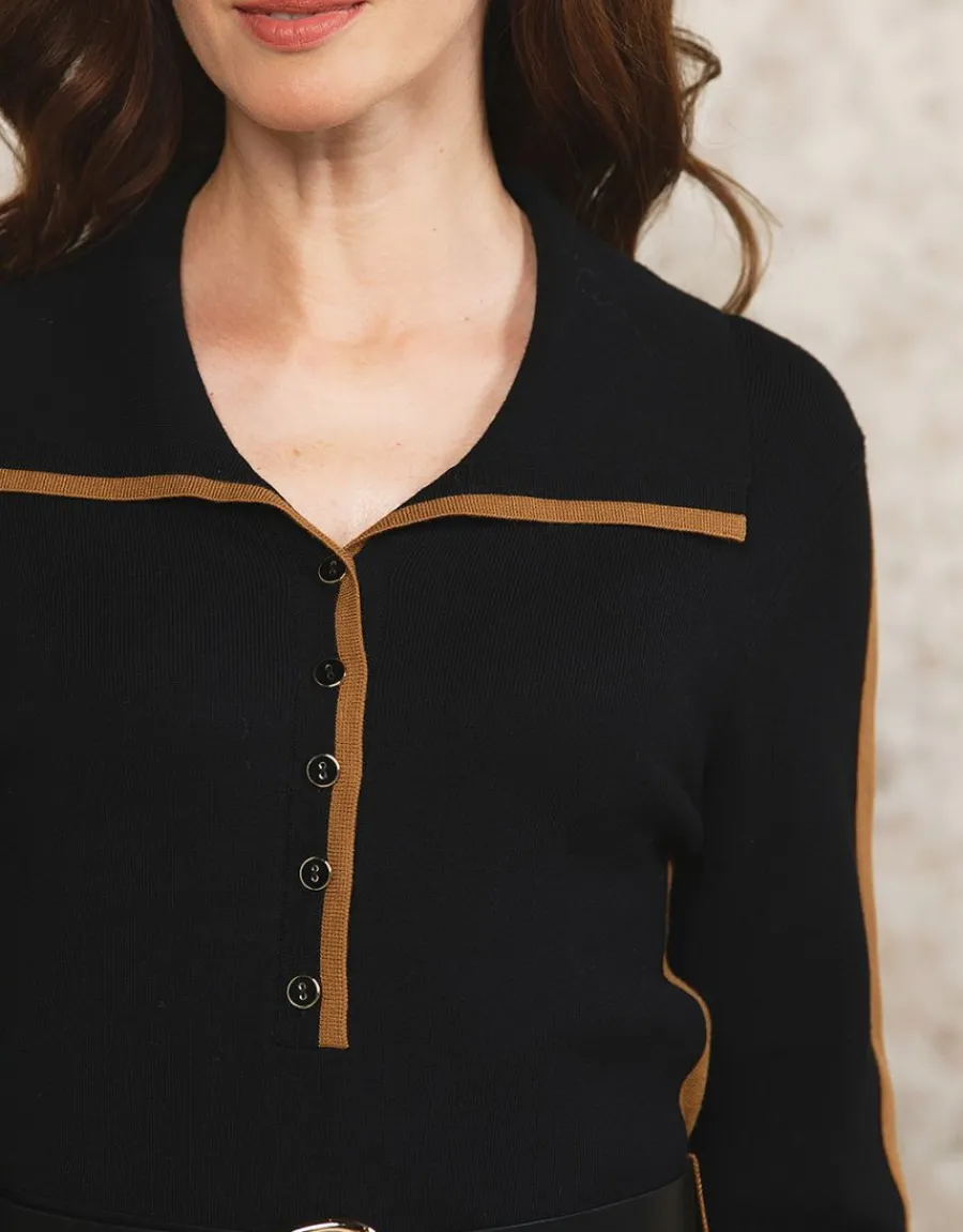 Christine Laure Robes|Robes & Jupes*Robe pull noire ceinturée