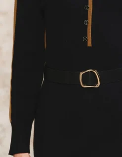Christine Laure Robes|Robes & Jupes*Robe pull noire ceinturée