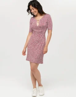 Christine Laure Robes|Robes & Jupes*Robe rouge drapée fleurie