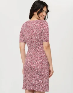 Christine Laure Robes|Robes & Jupes*Robe rouge drapée fleurie