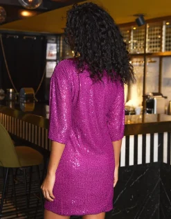 Christine Laure Robes|Robes & Jupes*Robe sequins fuchsia