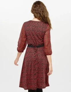 Christine Laure Robes|Robes & Jupes*Robe voile imprimé rouge