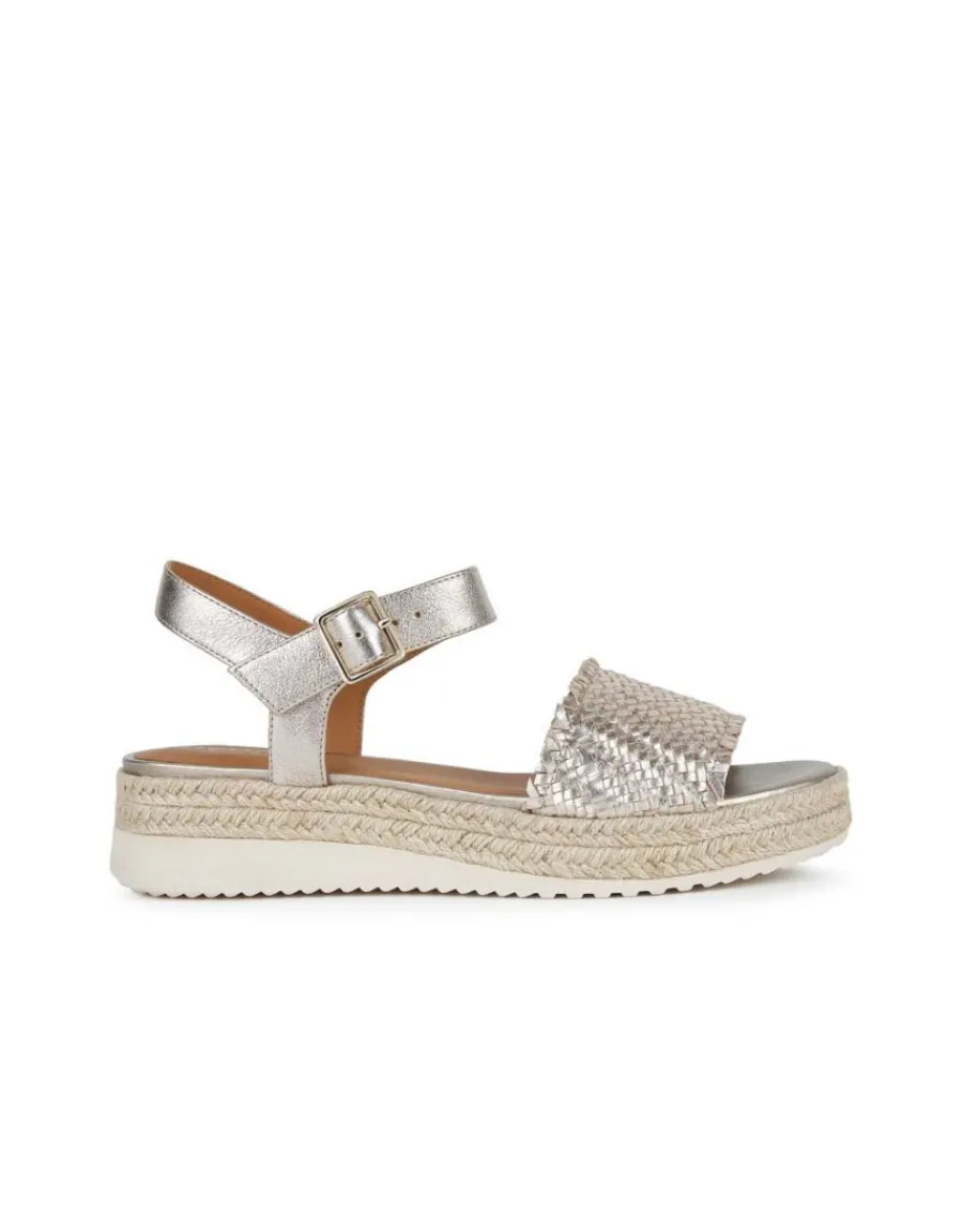 Christine Laure Sandales*Sandale corde cuir argent GEOX