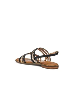 Christine Laure Sandales*Sandale plate noir cuir GEOX