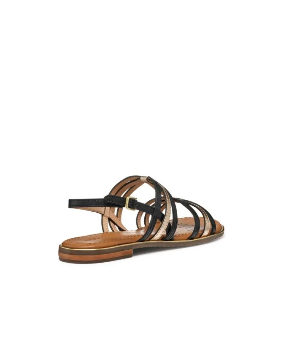 Christine Laure Sandales*Sandale plate noir cuir GEOX