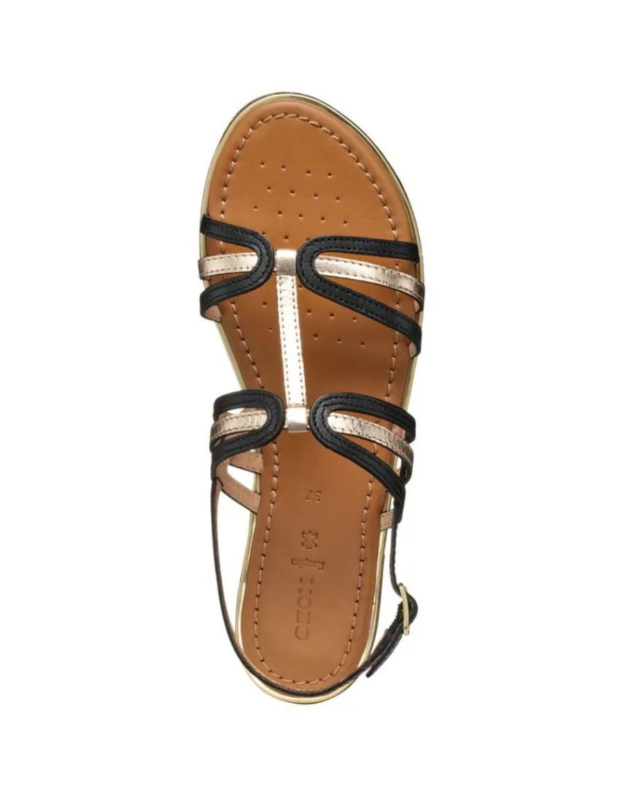 Christine Laure Sandales*Sandale plate noir cuir GEOX