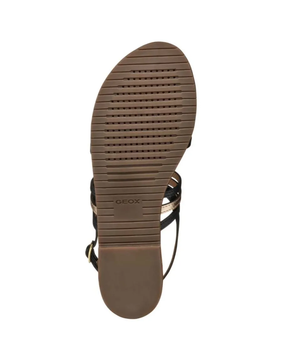 Christine Laure Sandales*Sandale plate noir cuir GEOX