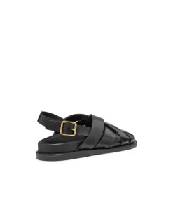 Christine Laure Sandales*Sandales plates cuir noir GEOX