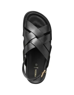 Christine Laure Sandales*Sandales plates cuir noir GEOX