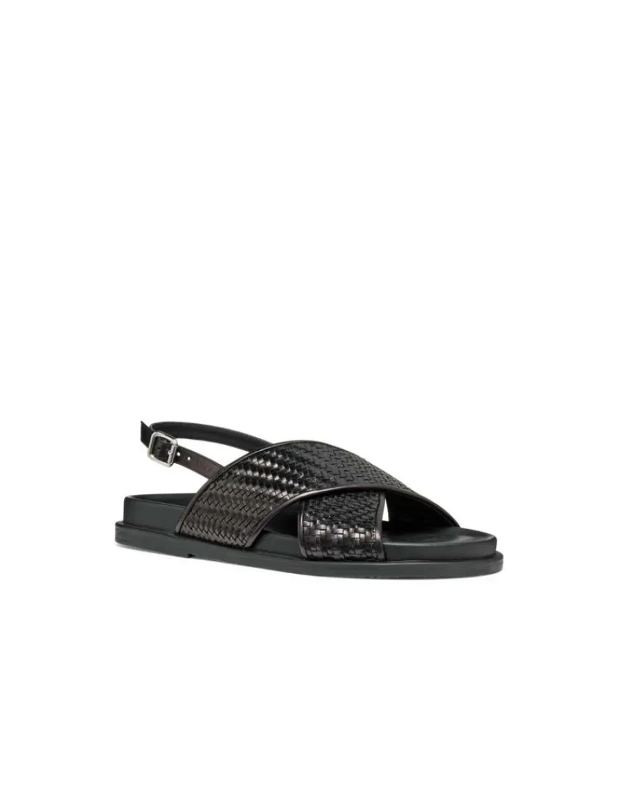 Christine Laure Sandales*Sandales plates cuir noir GEOX