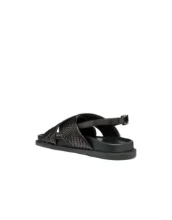 Christine Laure Sandales*Sandales plates cuir noir GEOX