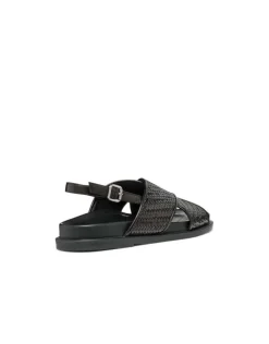 Christine Laure Sandales*Sandales plates cuir noir GEOX