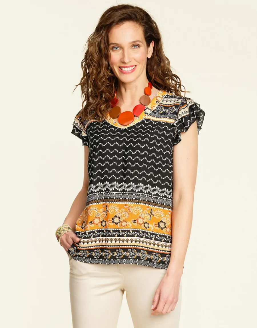 Christine Laure Chemisiers & Blouses|Hauts*Top chic ocre imprimé