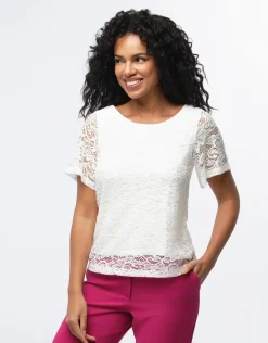 Christine Laure Chemisiers & Blouses|Hauts*Top dentelle chic écru