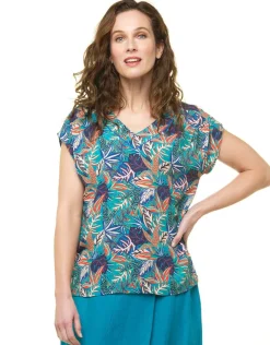 Christine Laure Chemisiers & Blouses|Hauts*Top feuillage bleu