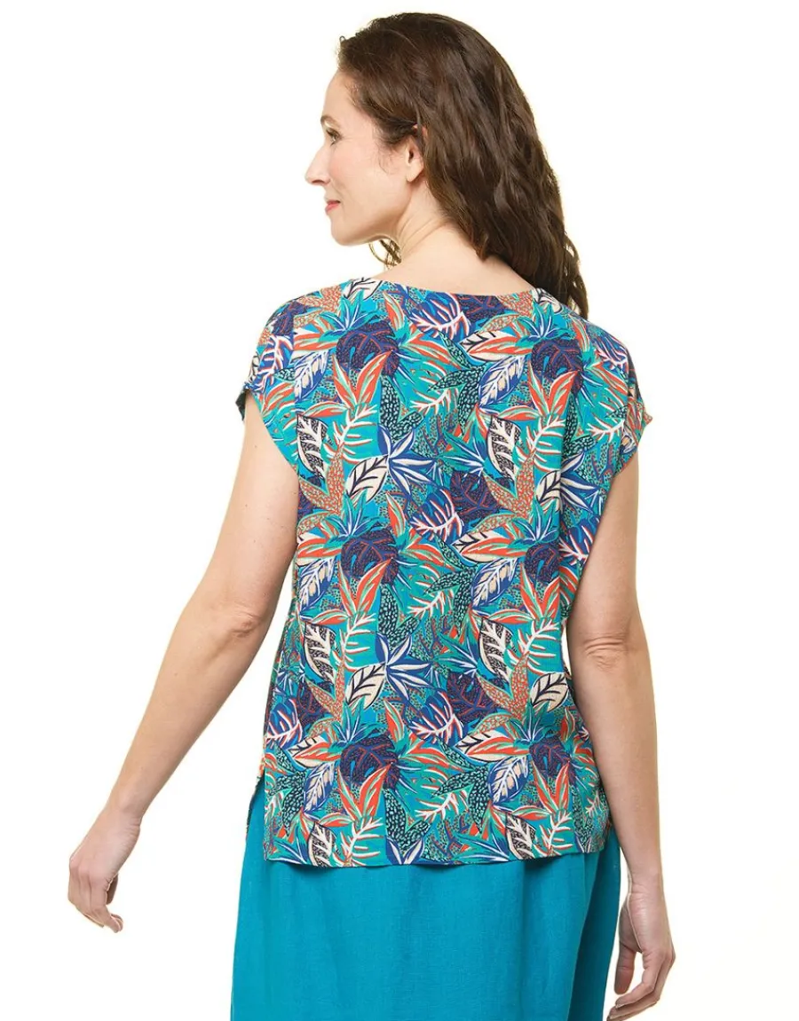 Christine Laure Chemisiers & Blouses|Hauts*Top feuillage bleu