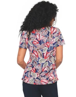 Christine Laure T-shirts|Hauts*Top feuillages col V