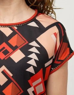 Christine Laure T-shirts|Hauts*Top fluide motifs oranges