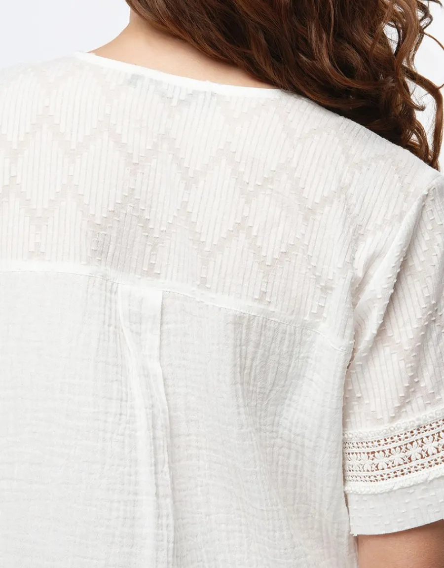 Christine Laure Chemisiers & Blouses|Hauts*Top gaze de coton blanc