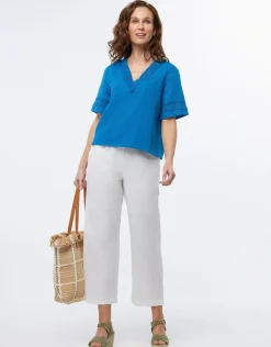 Christine Laure Chemisiers & Blouses|Hauts*Top gaze de coton bleu