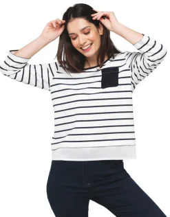 Christine Laure T-shirts|Hauts*Top marinière blanc