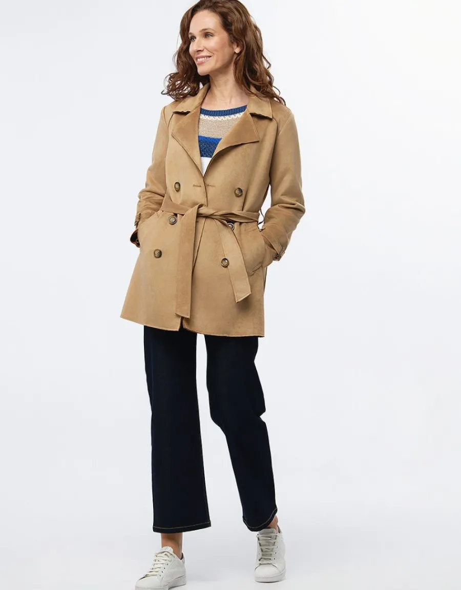 Christine Laure Parkas|Parkas*Trench suédine beige