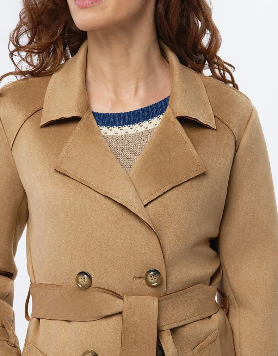 Christine Laure Parkas|Parkas*Trench suédine beige