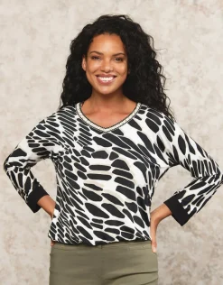 Christine Laure T-shirts|Hauts*T-shirt beige motif