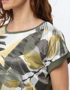 Christine Laure T-shirts|Hauts*T-shirt bi-matière motif