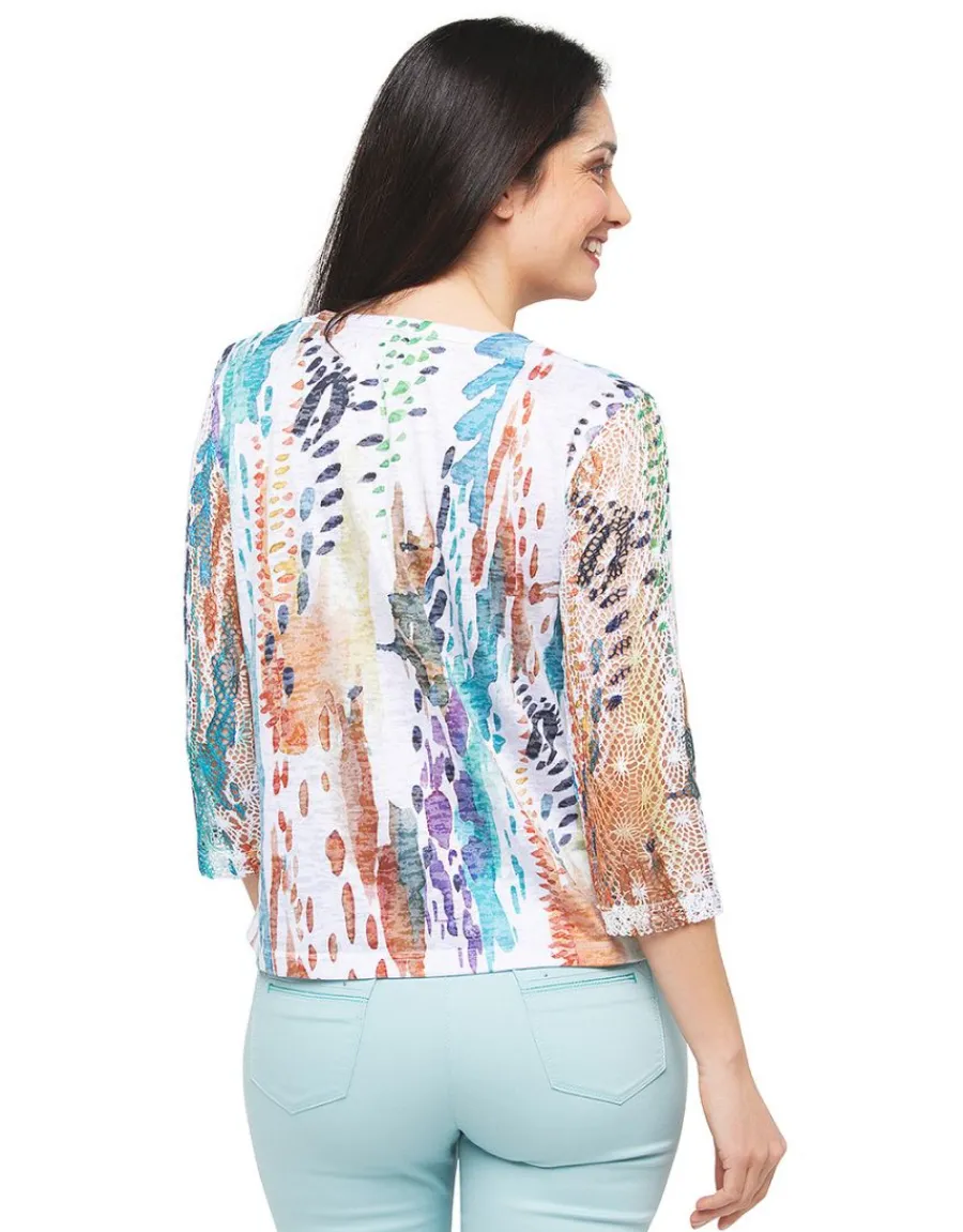 Christine Laure T-shirts|Hauts*T-shirt blanc en dévoré