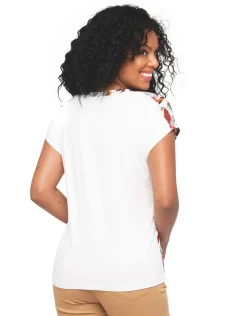 Christine Laure T-shirts|Hauts*T-shirt blanc fleuri
