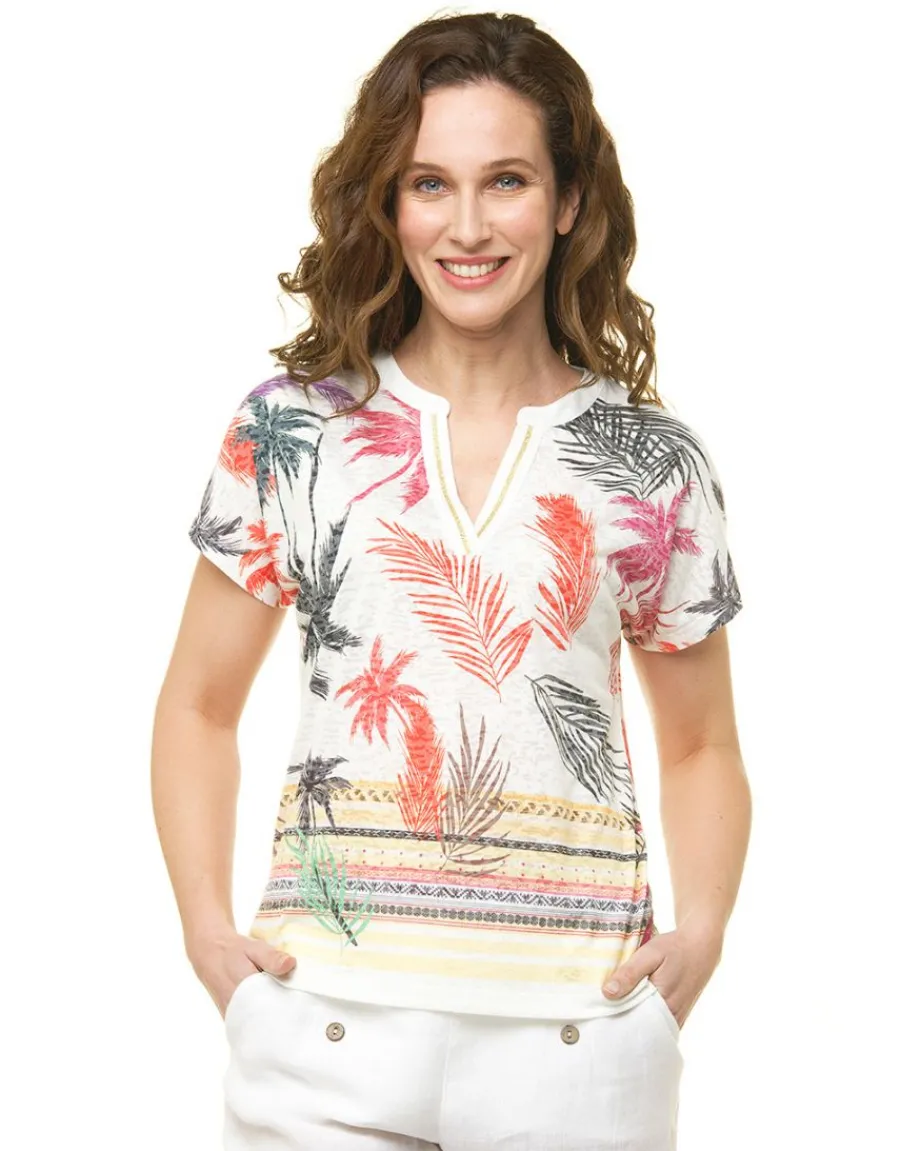 Christine Laure T-shirts|Hauts*T-shirt blanc imprimé