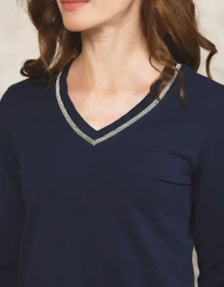 Christine Laure T-shirts|Hauts*T-shirt bleu coton