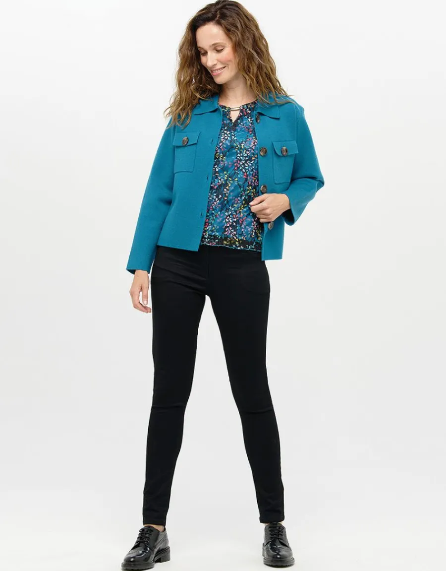 Christine Laure T-shirts|Hauts*T-shirt bleu dentelle