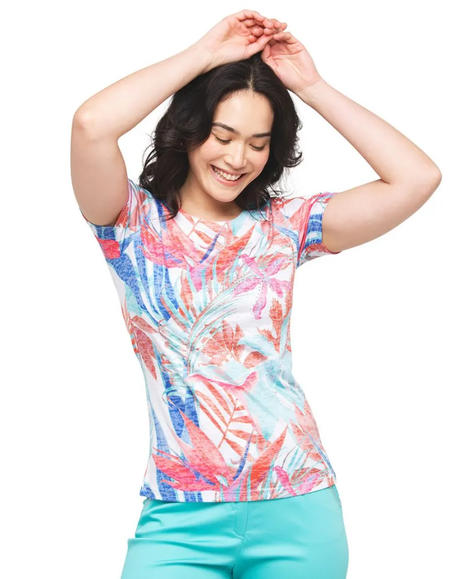 Christine Laure T-shirts|Hauts*T-shirt bleu imprimé