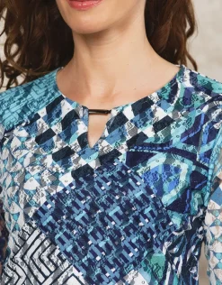 Christine Laure T-shirts|Hauts*T-shirt bleu imprimé