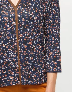 Christine Laure T-shirts|Hauts*T-shirt bleu imprimé