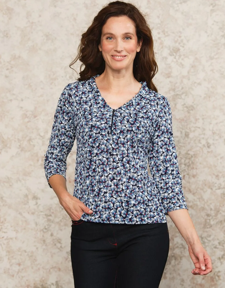 Christine Laure T-shirts|Hauts*T-shirt bleu imprimé