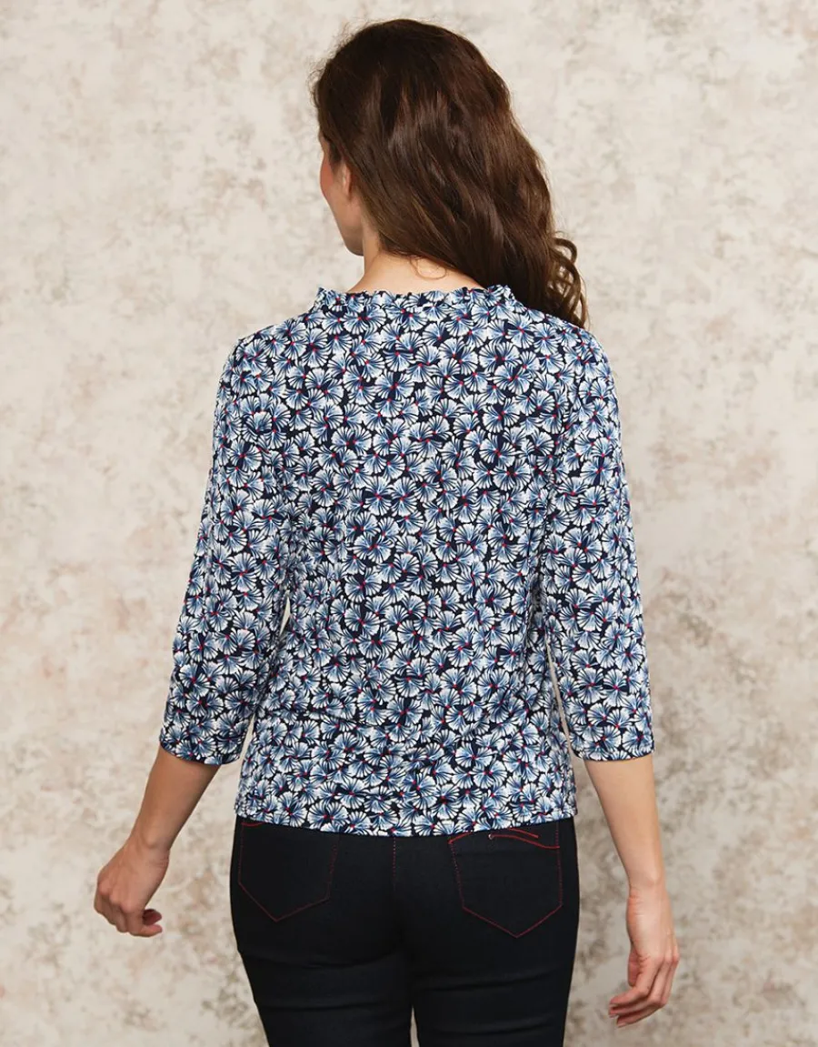 Christine Laure T-shirts|Hauts*T-shirt bleu imprimé