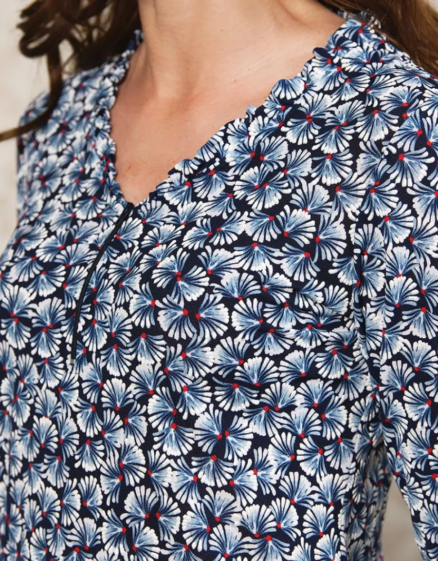 Christine Laure T-shirts|Hauts*T-shirt bleu imprimé