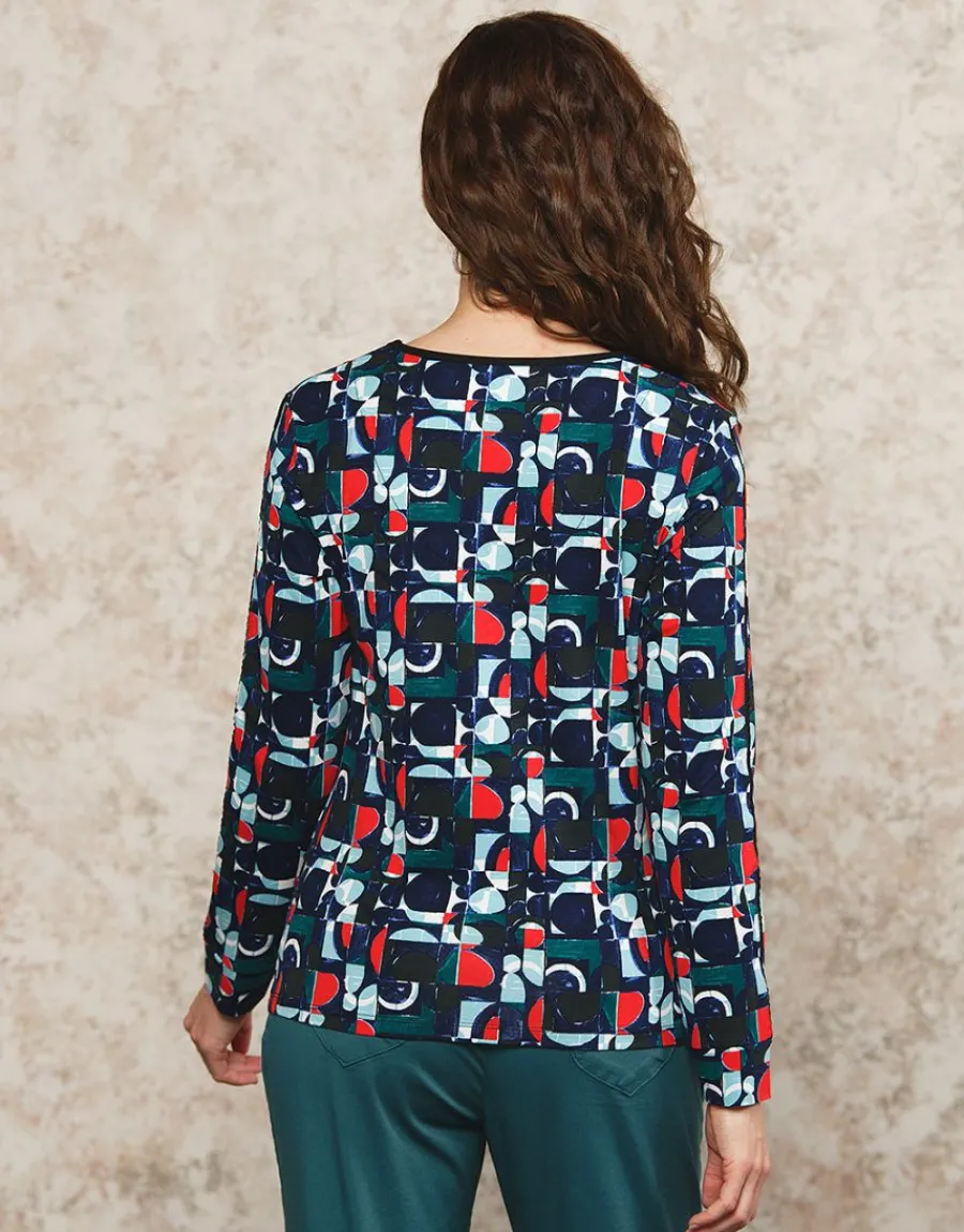 Christine Laure T-shirts|Hauts*T-shirt bleu motif