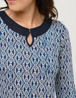 Christine Laure T-shirts|Hauts*T-shirt bleu motifs