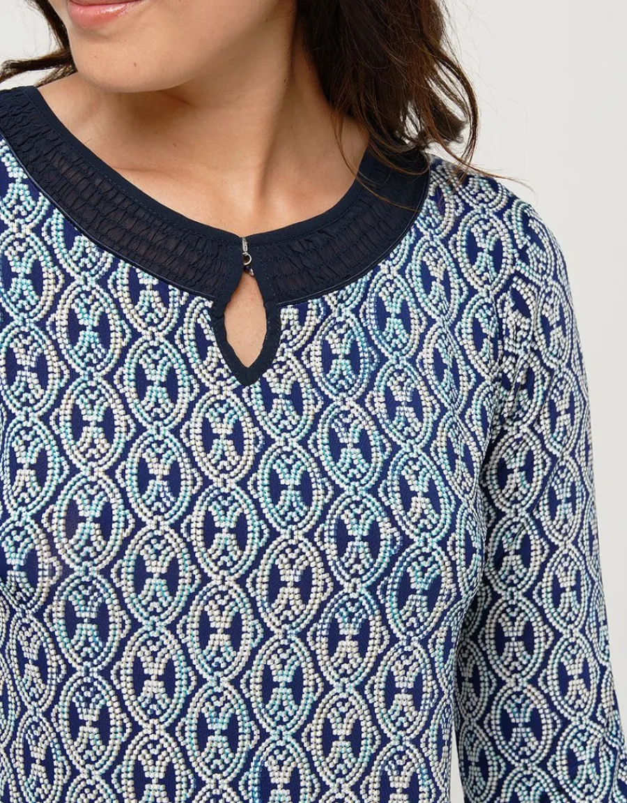 Christine Laure T-shirts|Hauts*T-shirt bleu motifs