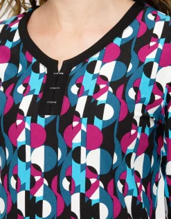 Christine Laure T-shirts|Hauts*T-shirt bleu rose motifs